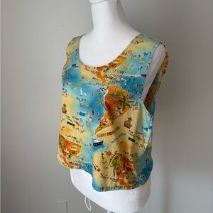 Vintage travel map tank top